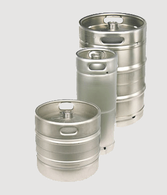 Full-size and pony beer kegs